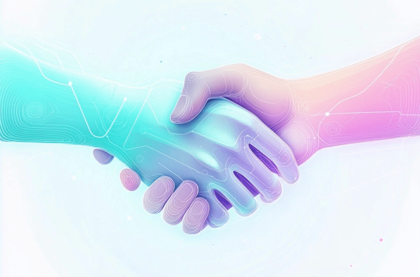 Modern partnership handshake illustration